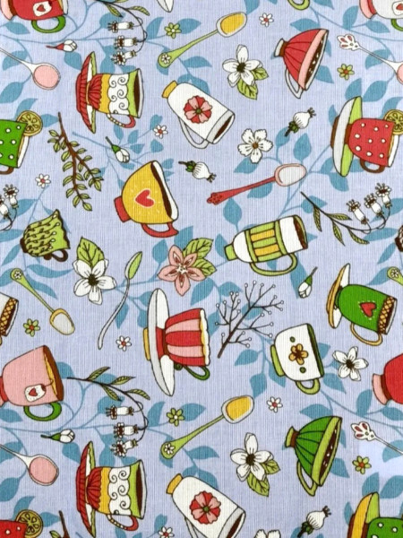 Полотенце вафельное "Веселые чашки" р.37*75